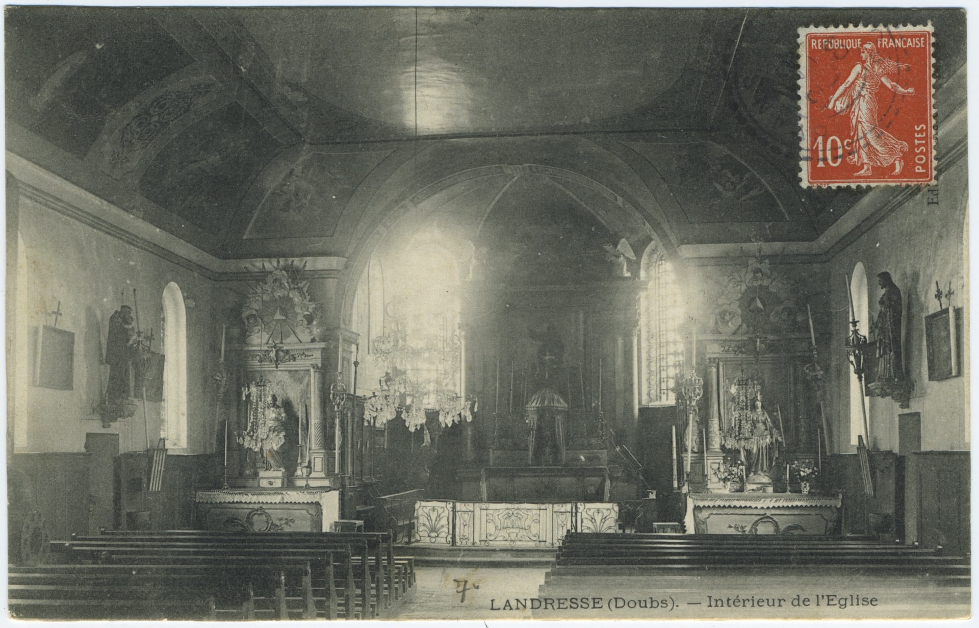 CPA Landresse (Doubs) Intérieur de l'Eglise